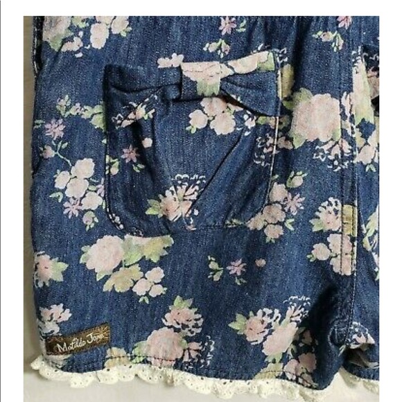 Matilda Jane Denim Floral Overall/Romper -Size 10 - Picture 6 of 6